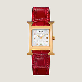 【HERMES 】アワーH ウォッチ スモールモデル25 mm グリーン Heure H watch, Small model, 25 mm | Hermès USA