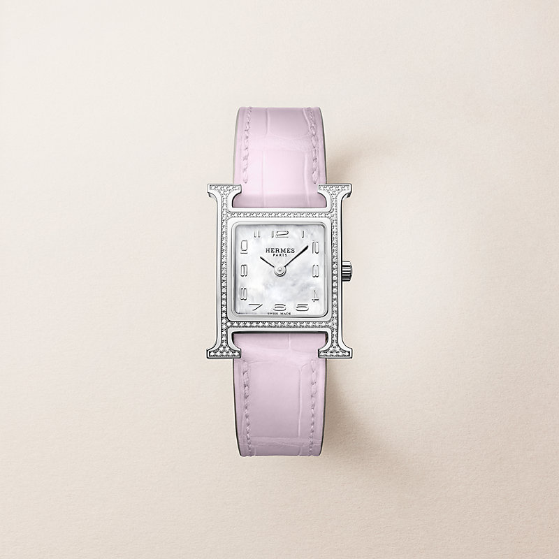 Heure H watch, Small model, 25 mm - Orange | Hermès USA