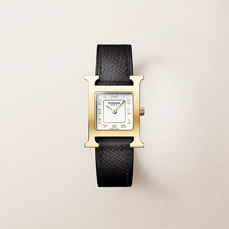 HERMES 腕時計 アワーH ウォッチ　スモールモデル25 mm　ブラウン Heure H watch, Small model, 25 mm | Hermès USA