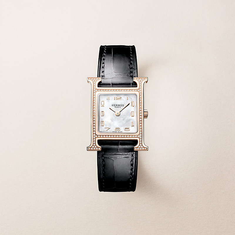Heure H watch, Small model, 25 mm - Beige | Hermès USA