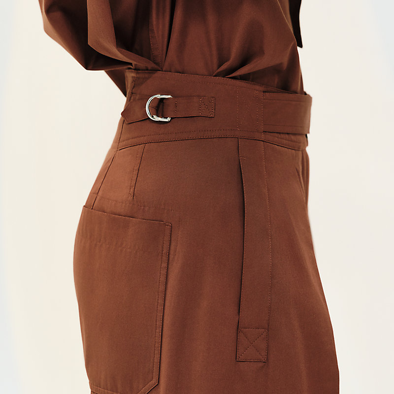 High-waisted chino pants - Brown | Hermès Hong Kong SAR