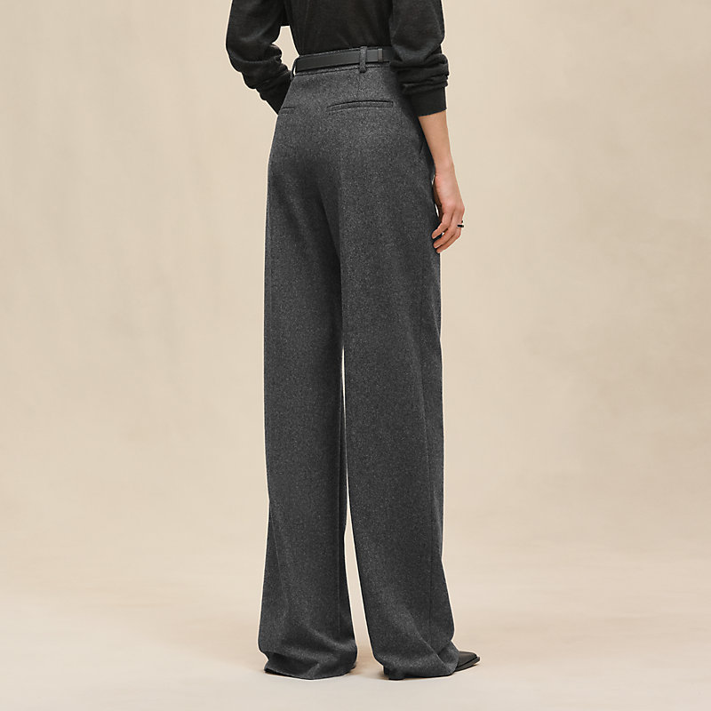 【HERMES】Wool Wide Tuck Trousers GRAY HERMES】Wool Wide Tuck Trousers GRAY