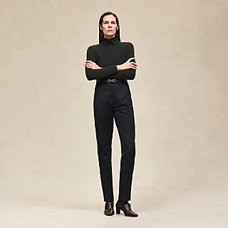 パンツ HERMES Black Cotton Pants Slacks High-waisted pants | Hermès Canada