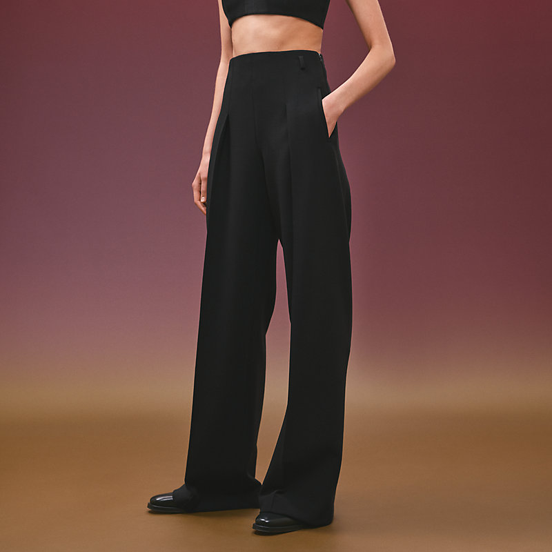 black wide leg trouser suit