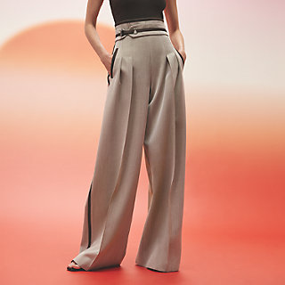 vein pe wrinkles taffeta wide 物凄く pantsグレー3