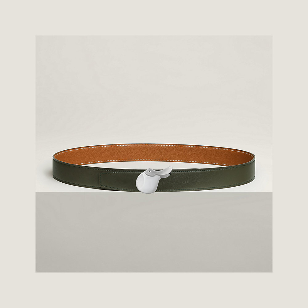 Hippolyte belt buckle & Reversible leather strap 32 mm | Hermès UK