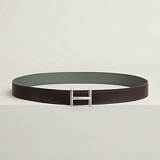 Hisseo belt buckle & Reversible leather strap 32 mm | Hermès USA