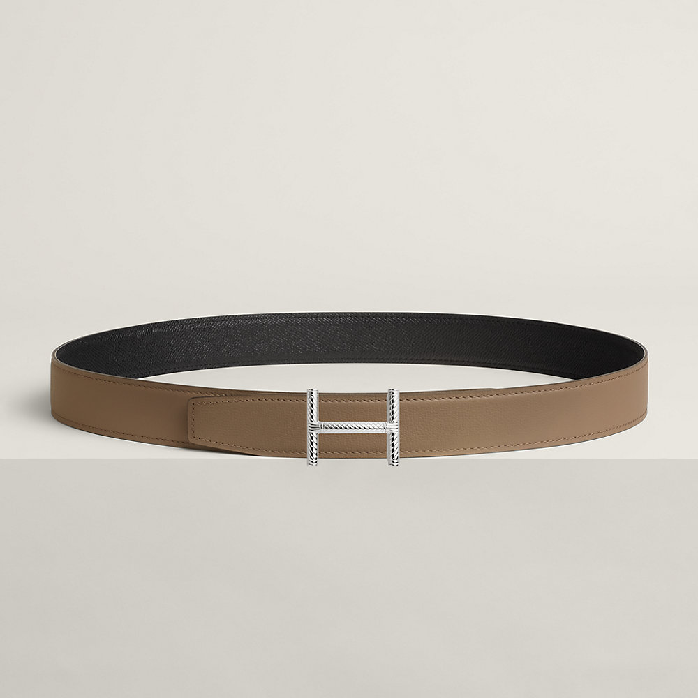 Hisseo belt buckle & Reversible leather strap 32 mm | Hermès USA