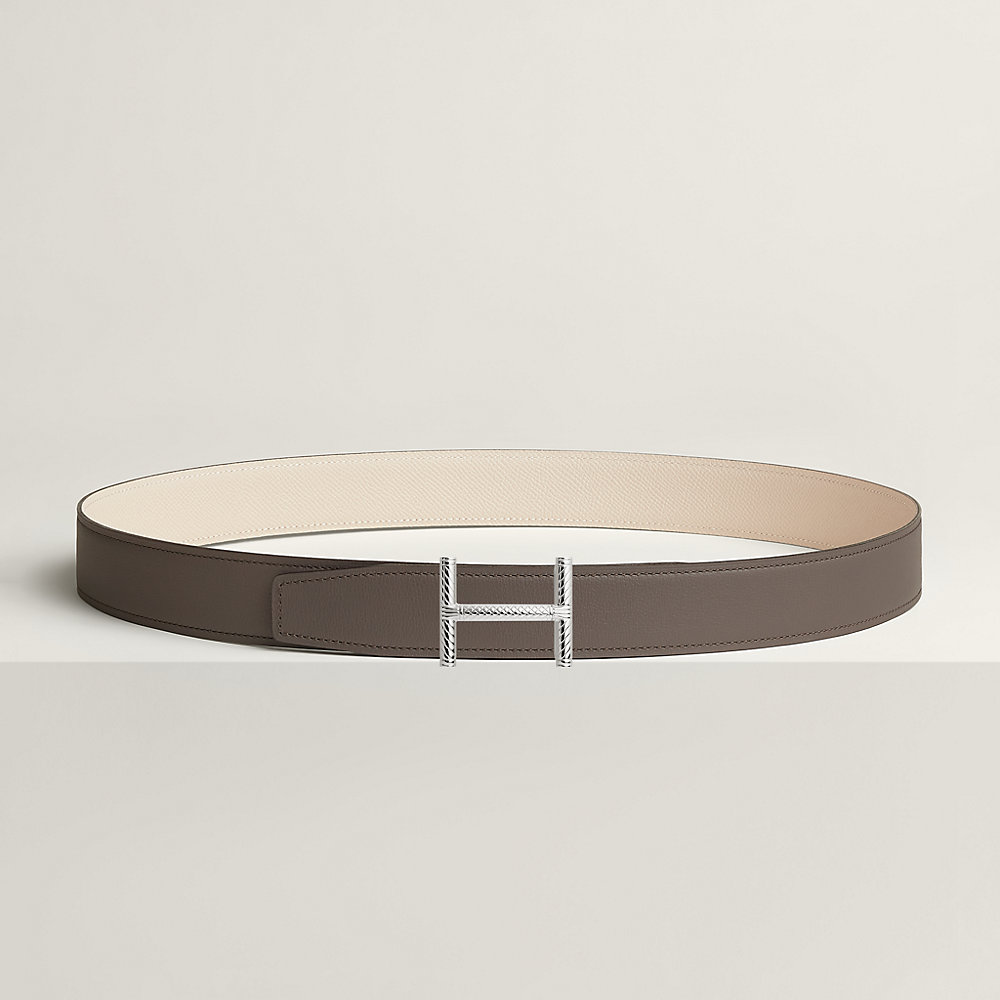Hisseo belt buckle & Reversible leather strap 32 mm | Hermès UK