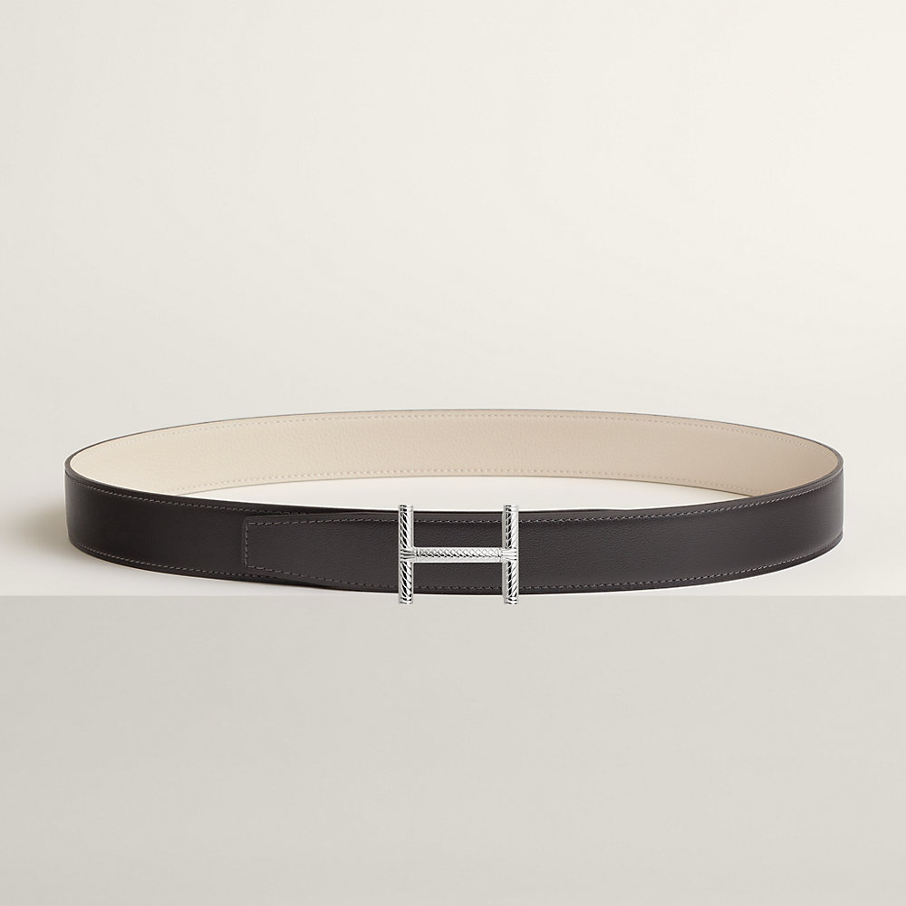 Hisseo belt buckle & Reversible leather strap 32 mm | Hermès USA