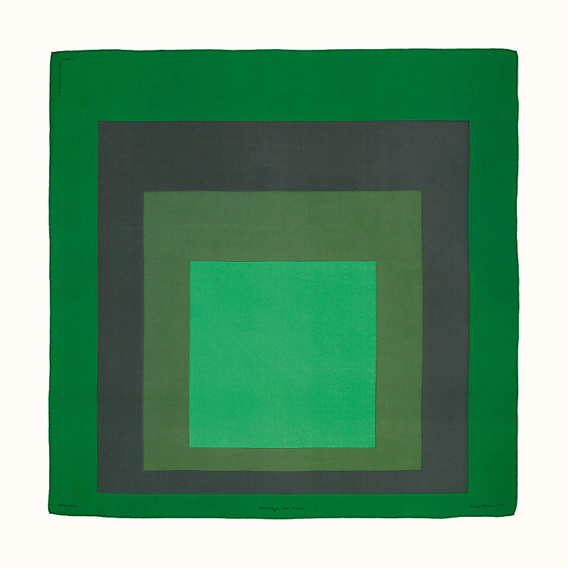 Green Hermès x Josef Albers Hommage au carre scarf 90