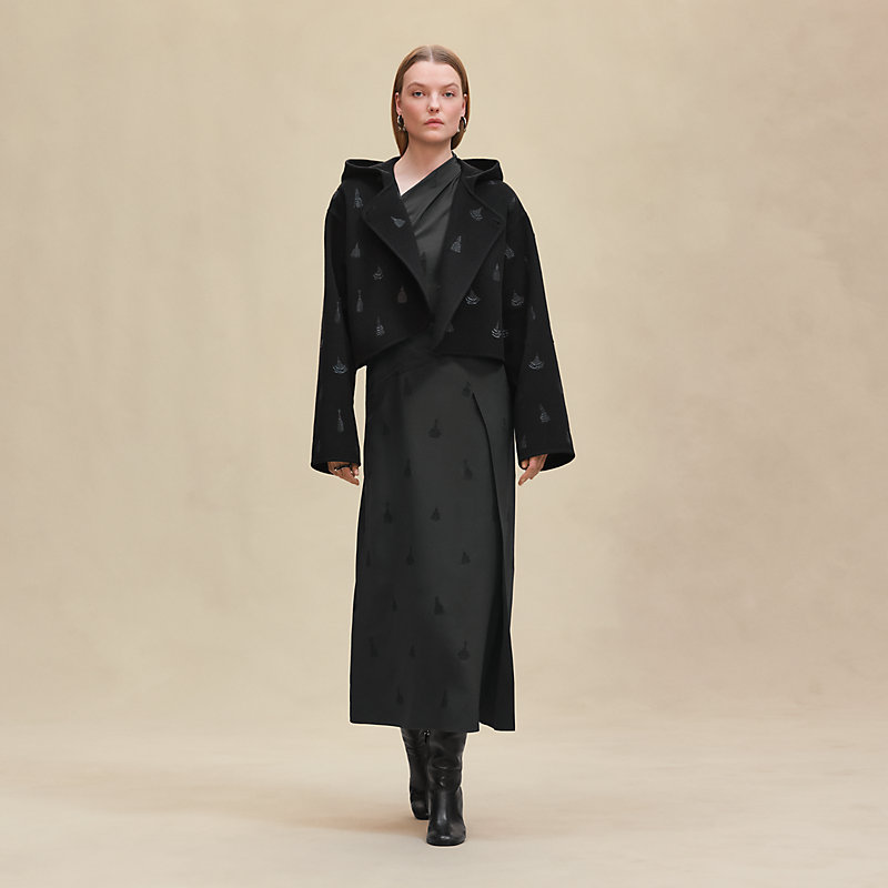 ジャケット・アウター Hermes Coat for Women hooded-embroidered-jacket--