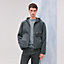 Hooded jacket with leather details, view 1 of 5