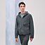 Hooded jacket with leather details, view 3 of 5