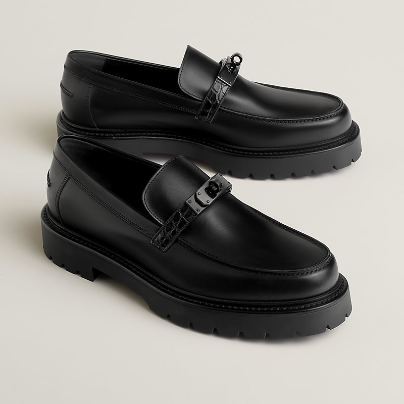 新品未使用　HERMÈS ブラックローファー ヒール6cm Klement loafer | Hermès Mainland China