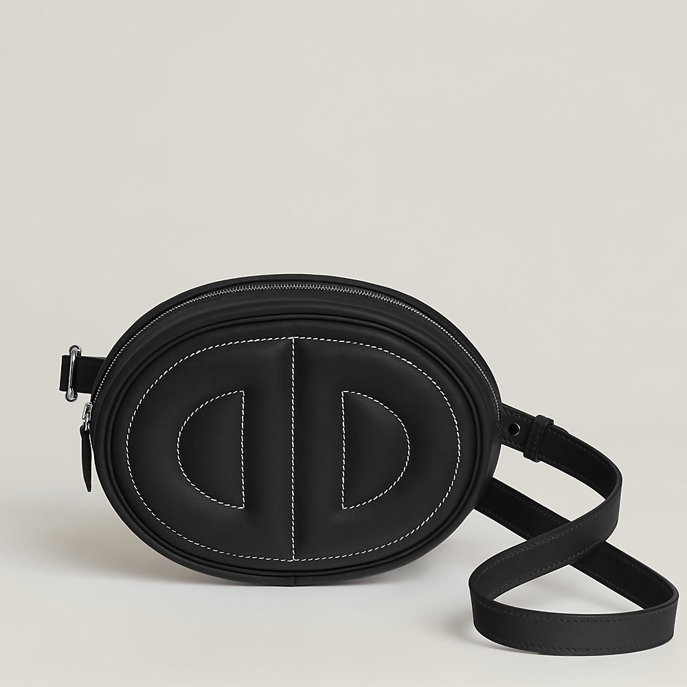 注目度◎【HERMES】In The Loop ベルトバッグ ブラック Hermès Black Swift In-The-Loop Belt Bag Palladium Hardware