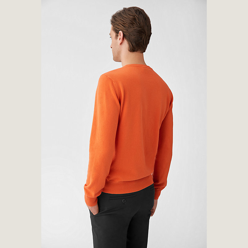 Inverted cashmere V-neck sweater