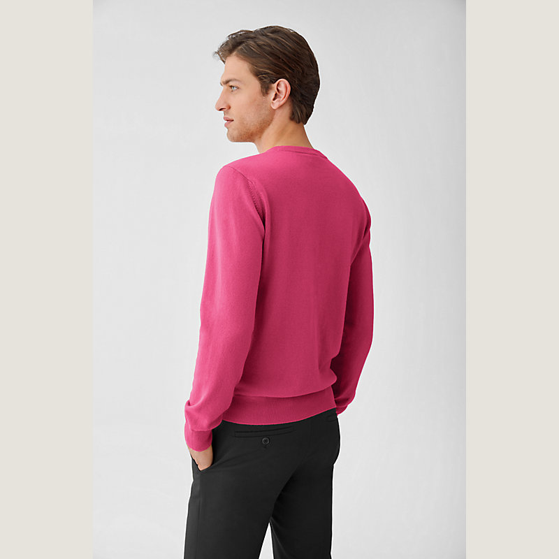 Inverted cashmere V-neck sweater
