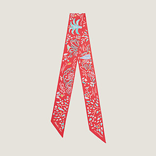 Twilly Tie Scarf for Shoes and Handbags in Pink Blooms