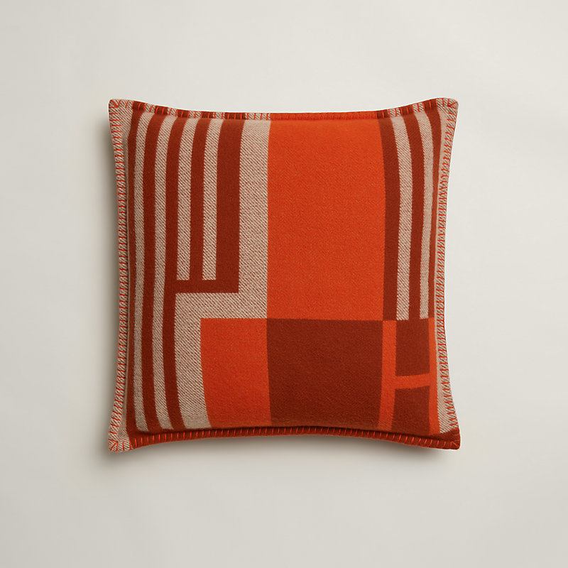 orange hermes pillow