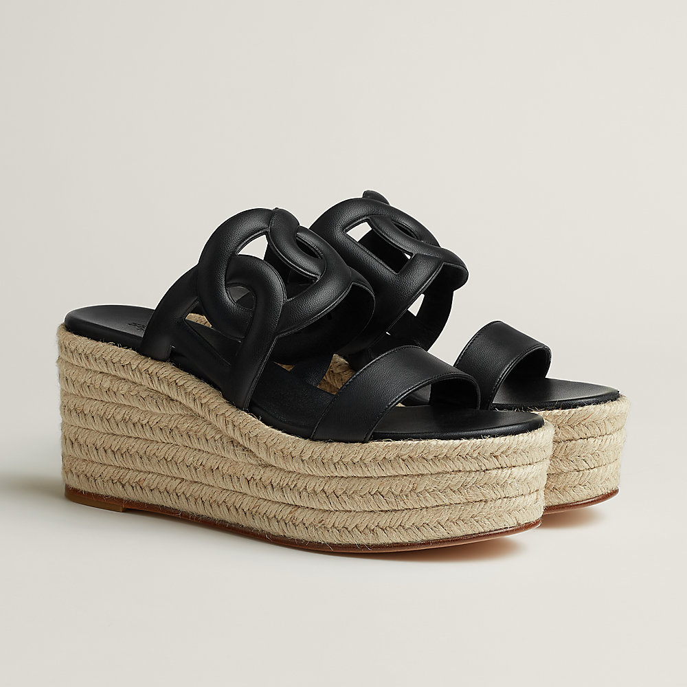 Hithewa Ithea 30 espadrille - Black | Hermès Greece