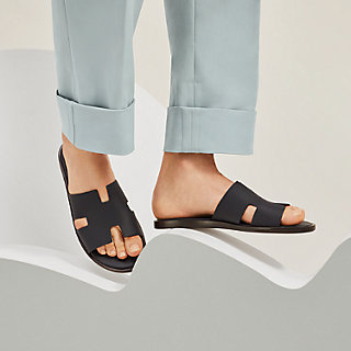 Hermes, Shoes, Hermes Blue Leather Izmir Slide Sandals