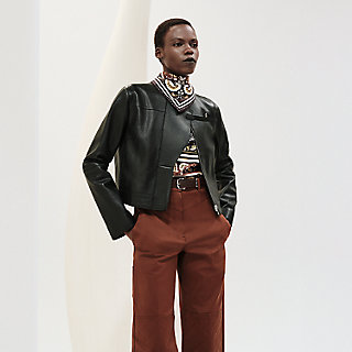 【クールな印象 /Marron Bai】HERMES 乗馬ディテールジャケット クールな印象 /Marron Bai】HERMES 乗馬ディテールジャケット