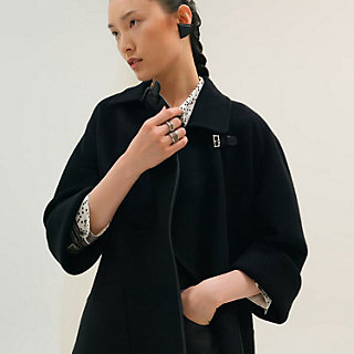 Jacket with leather detail | Hermès USA