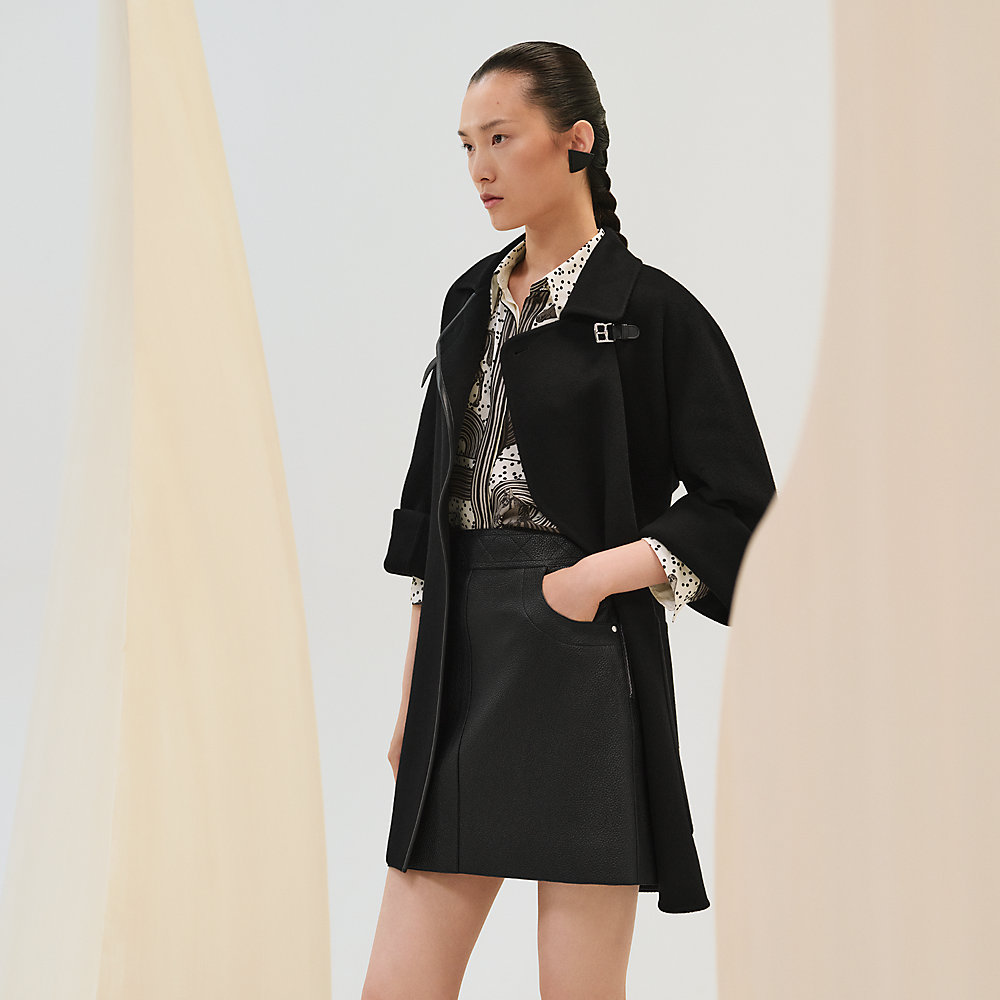 Jacket with leather detail | Hermès USA