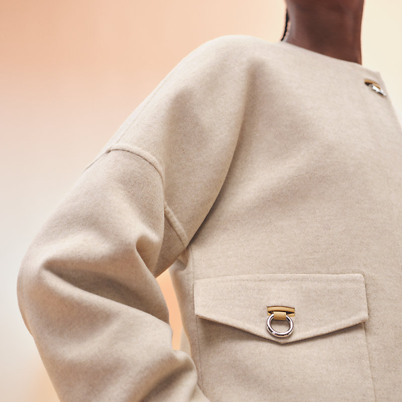 Jacket with ring fastening | Hermès Singapore Jacket with ring fastening | Hermès Singapore