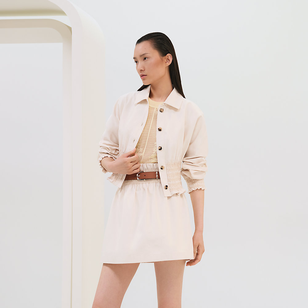 Jacket with smock embroidered waist | Hermès Hong Kong SAR