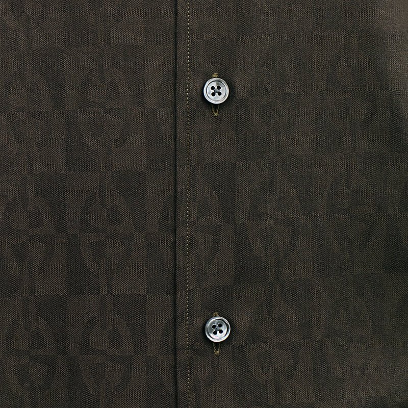 "Jacquard optique chaine" straight cut shirt with Paolo collar, View: , view 6 of 6