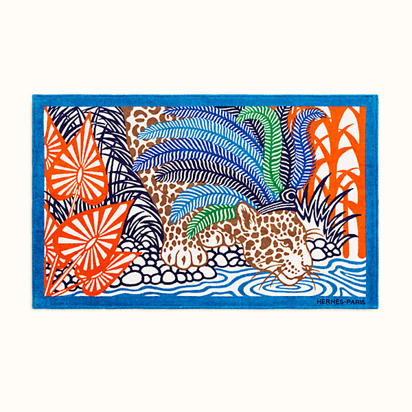 Jaguar Quetzal beach towel | Hermès USA