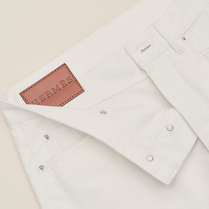 Jeans jacron cuir | Hermès France