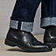Jeans with leather pocket detail, View: Worn, worn, view 6 of 7
