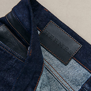 Jeans with leather pocket detail | Hermès Singapore