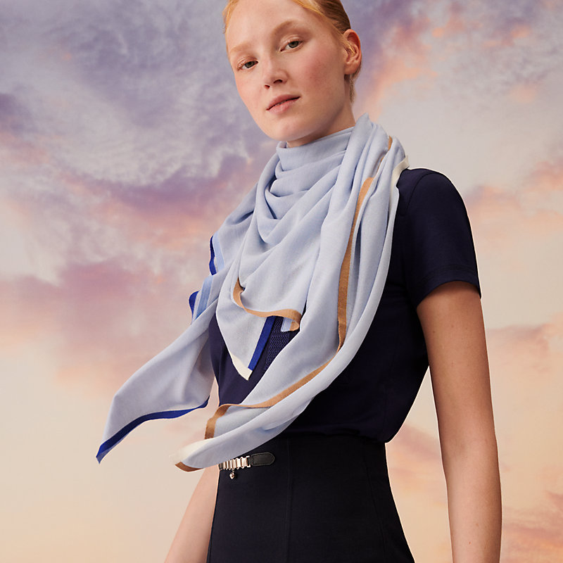 Louis Vuitton Summer Winter Silk Bandana - Blue Scarves and Shawls