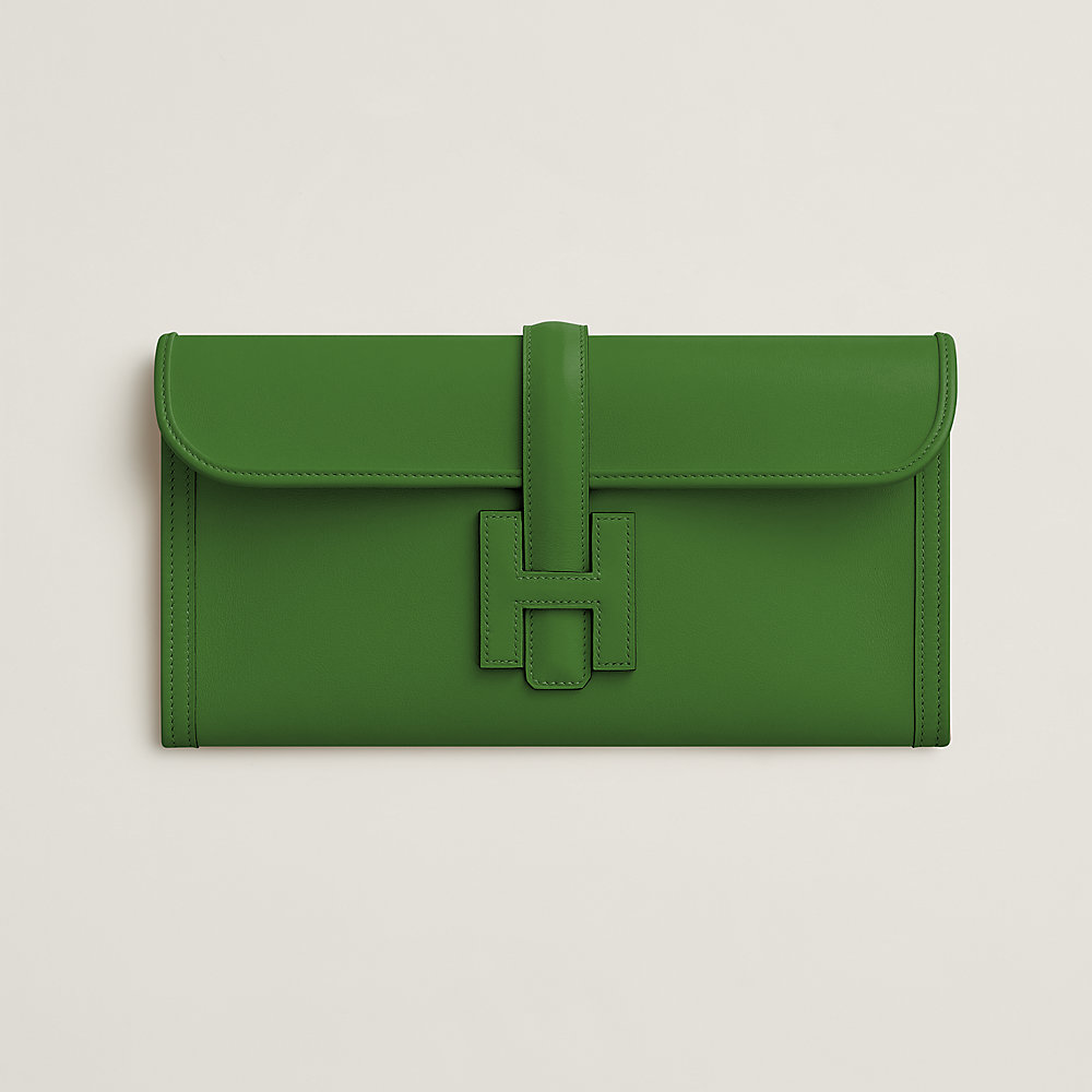 【上品でシックに決まる】HERMES Jige Elan 29 ポーチ Hermes Jige Elan 29 Gold Clutch Bag Evercolor Leather
