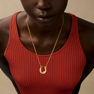 Jockette necklace, small model - White | Hermès Canada Jockette necklace, small model - White | Hermès Canada
