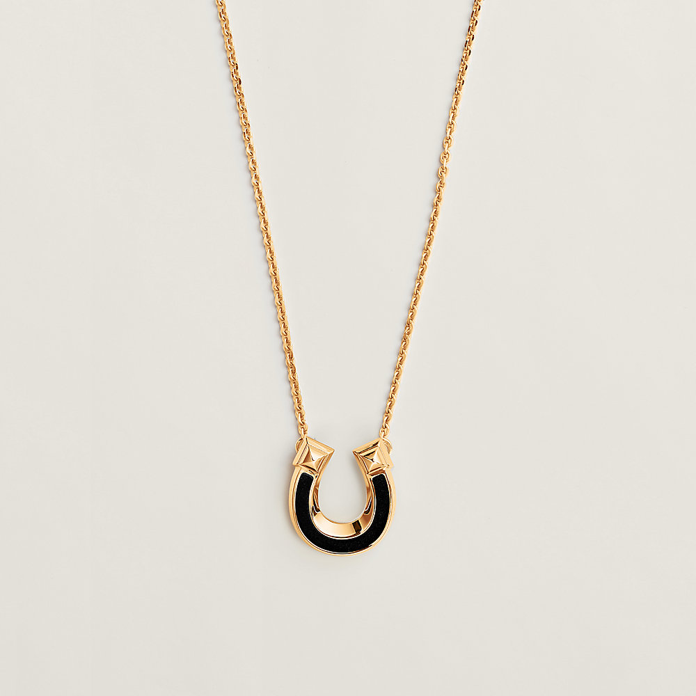 Jockette necklace, small model - Black | Hermès UK