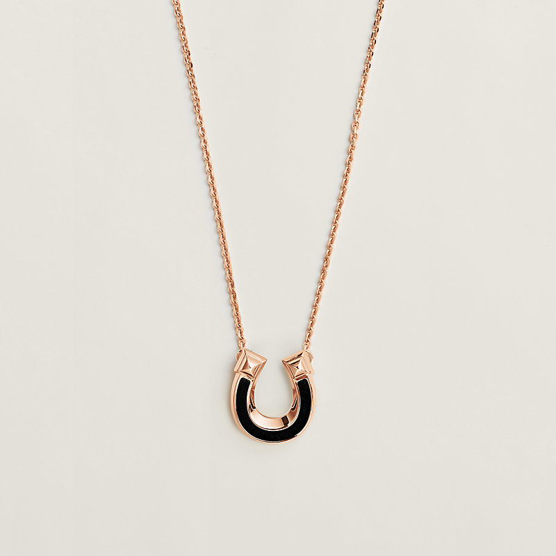 Jockette necklace, small model - Black | Hermès USA