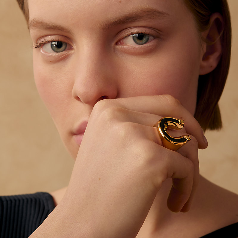 HERMES エルメス　ジョケットリングラージモデル　　指輪 Jockette ring, large model - Black | Hermès USA