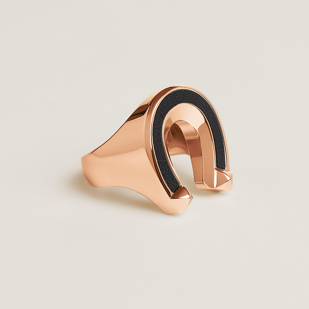 Jockette ring, large model - Black | Hermès USA