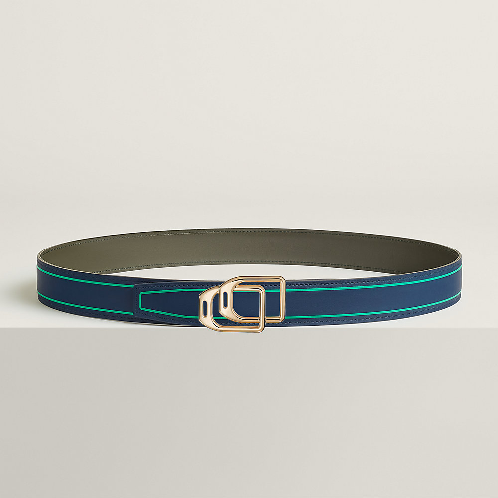 Jockey au Carre belt buckle & Contrast reversible leather  display picture 3