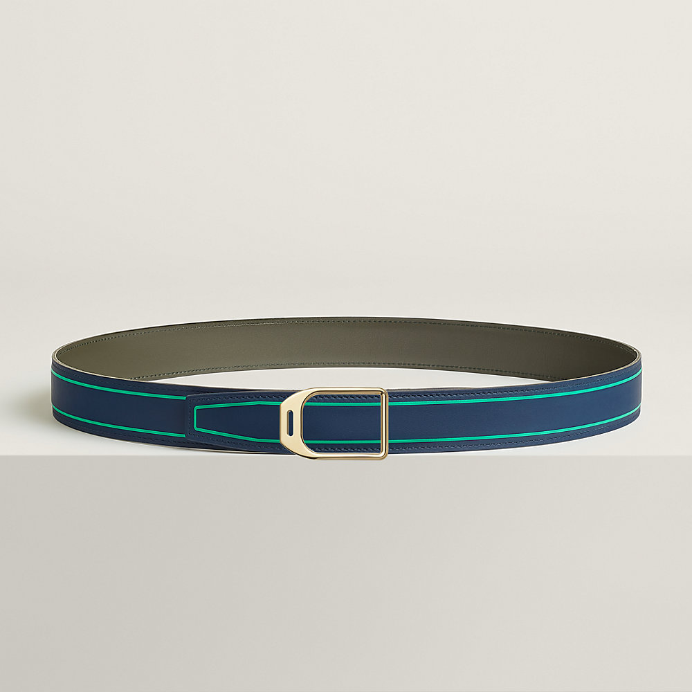 ジョージ　HERMES ベルト Jockey belt buckle & Contrast reversible leather strap 32 mm