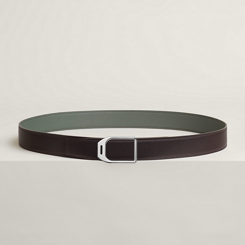 Jockey belt buckle & Reversible leather strap 32 mm | Hermès USA