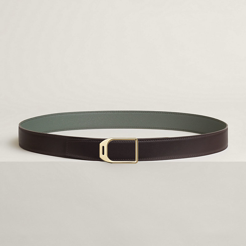 Jockey belt buckle & Reversible leather strap 32 mm | Hermès USA