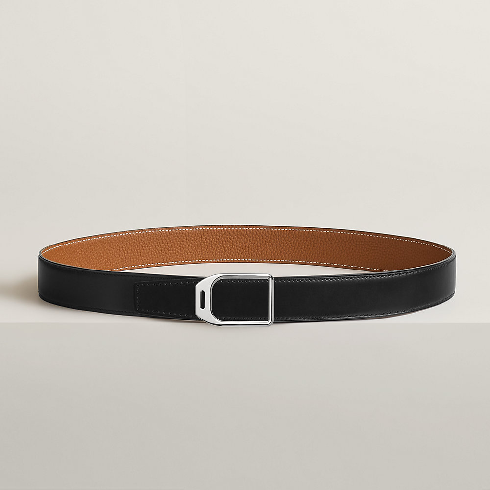 Jockey belt buckle & Reversible leather strap 32 mm | Hermès USA