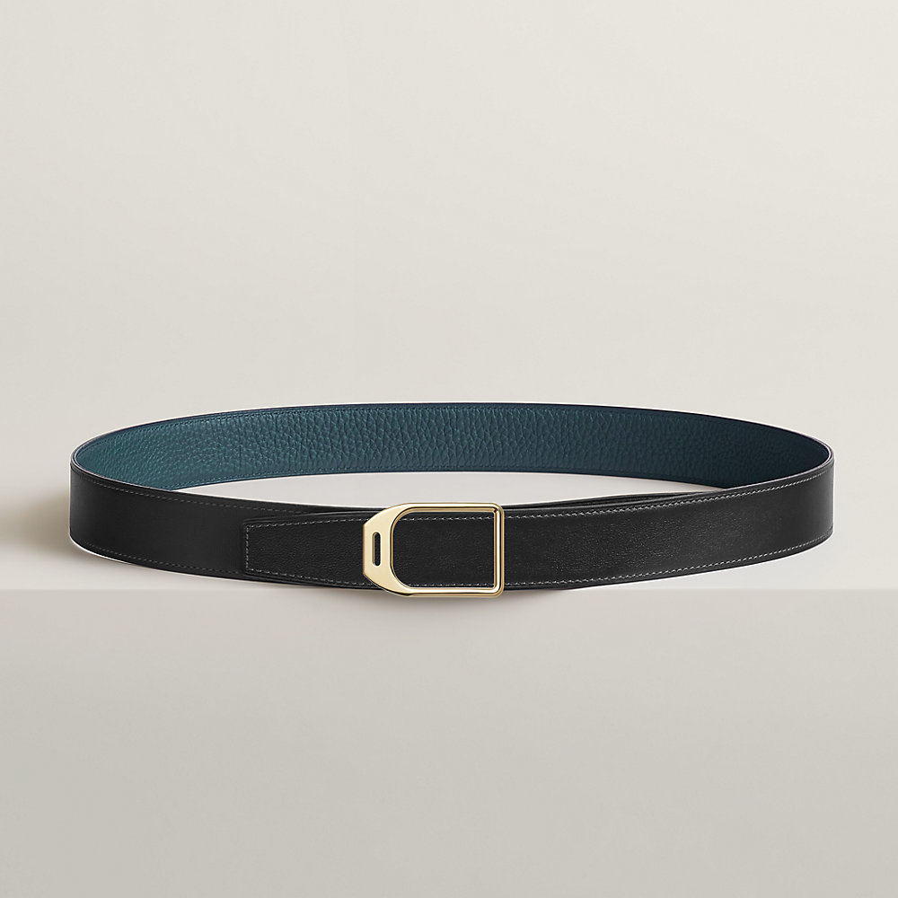 Jockey belt buckle & Reversible leather strap 32 mm | Hermès UK