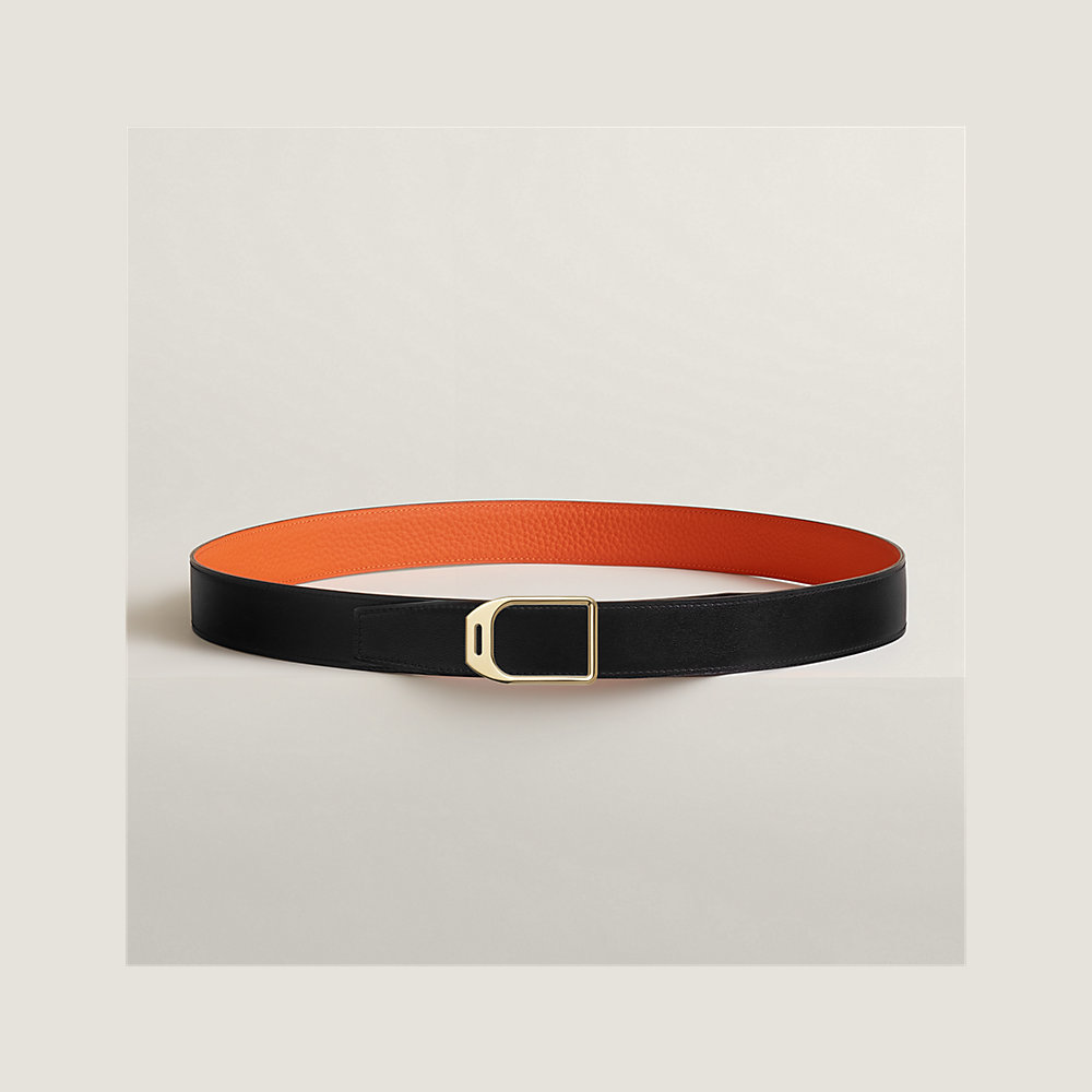 Jockey belt buckle & Reversible leather strap 32 mm | Hermès UK